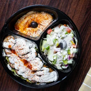  a meal in a plastic container