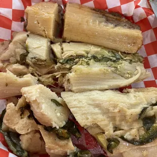 Tamales. Chicken, pork, poblano.