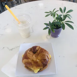 Ham, Swiss and Egg On Croissant