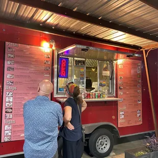Front of the food truck with menu