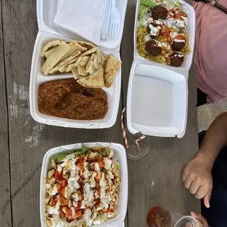 Chicken Kebab over Rice Plate