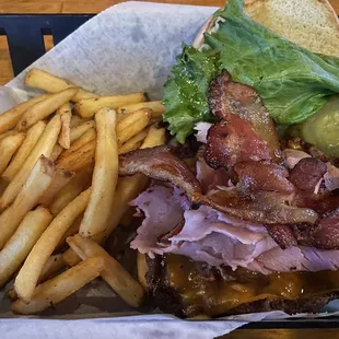 Cowboy burger and fresh cut fries
