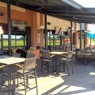 Patio with Two Rollup Doors on the Left
