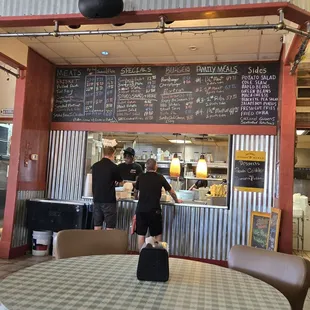 Great menu, had an assortment...ribs, meatloaf, and chili dog. Sides were good.