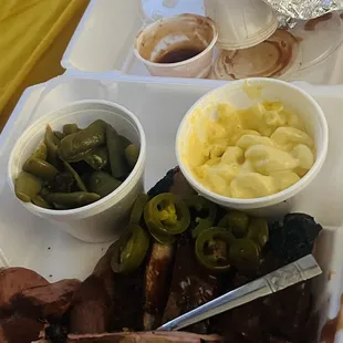 Rib and sausage plate