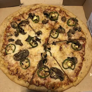 Gluten free vegan cheese pizza. Sadness