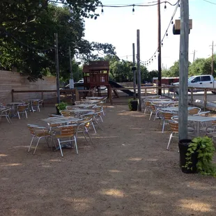 Outdoor dining and playscape