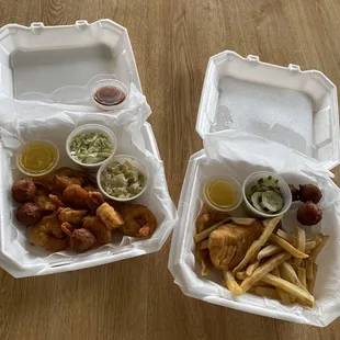 Fried shrimp &amp; fried fish of the day