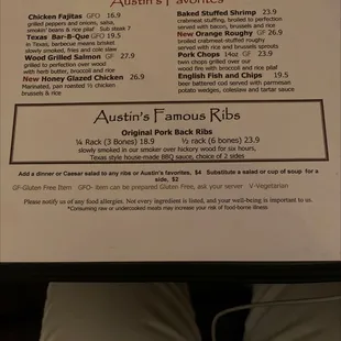 menu