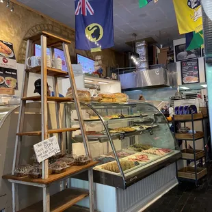 a display of pastries and pastries