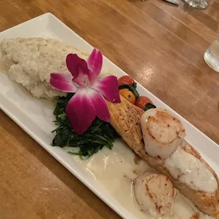 a plate of food on a table