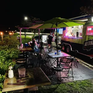 Dining area at night