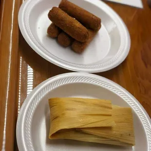 Croquettes and a Cuban Tamale