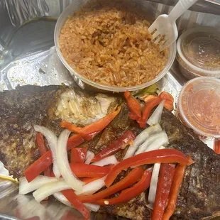 Jollof Rice and Tilapia