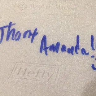 Personal note from the owners