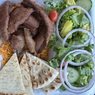 Gyro over rice platter YUMMY