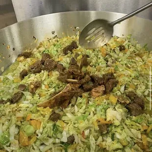 Fried cabbage with beef