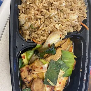 Lunch special fried rice with pork belly