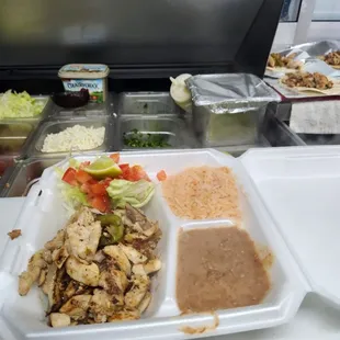 Chicken fajita plate.