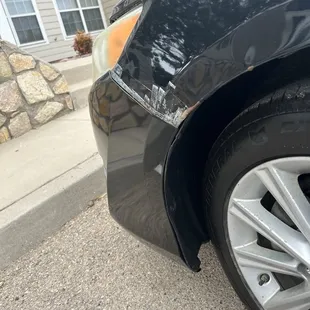 New tire shield, the markings are from the duck tape