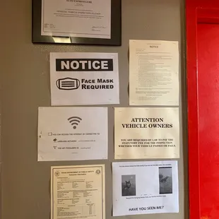 Their notices and certificates.