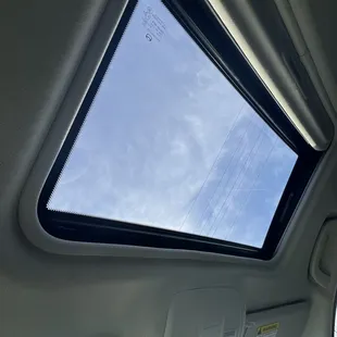 View from inside car