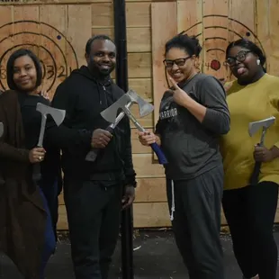 Your Axe Throwing Coach will organize fun games and maybe even teach you some trick shots.