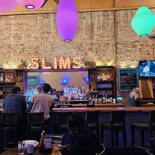 View of the bar area from our table