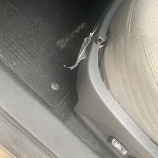 Where they broke my seat