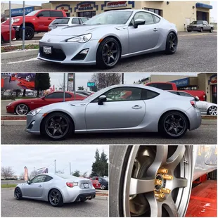 Scion FR-S : new gram light wheels, lowering kit, alignment.