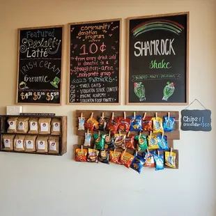 Specials and fun snack wall