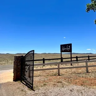 a gated entrance to the winery
