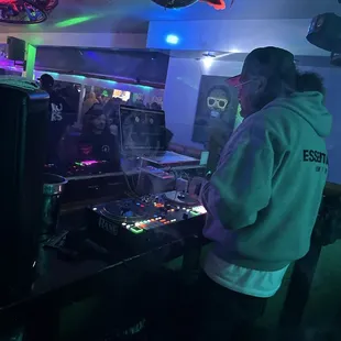 the DJ...