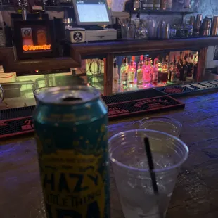a drink in a plastic cup