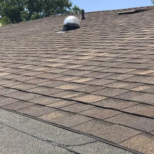 a roof with a flat roof