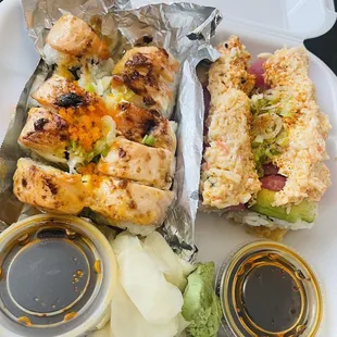 Baked Salmon and Halloween Rolls - (toGo)