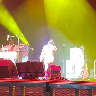 a band performing on stage