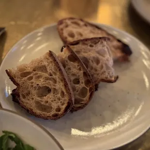 Bread served with burrata
