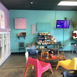 Kids area and snacks to purchase