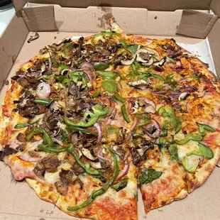 a pizza in a pizza box