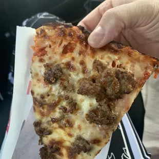 Sausage pizza by slice $3 so good