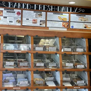 Self-serve bagel bins