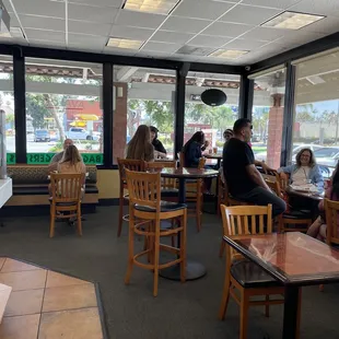 Also indoor seating with some high tops.