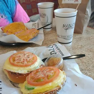 Tomato, Bagel, Red Onion Melt