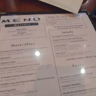 the menu