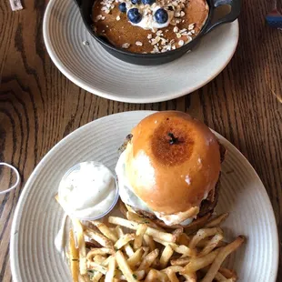 Blueberry Quinoa Pancake, Mushroom Burger