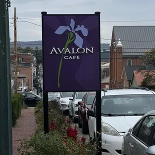 sign for avalon cafe