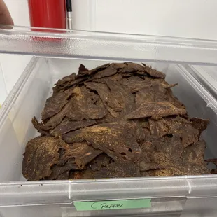 Hardwood smoked Angus beef jerky, it&apos;s delicious when it&apos;s fresh!