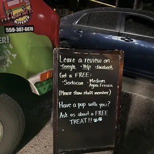 Leave a review get a free drink