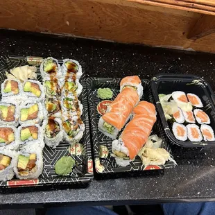 sashimi, sushi, sushi and sashimi, food